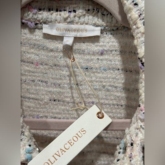 White pastel tweed jacket: size S fit up to L - Picture 8 of 15